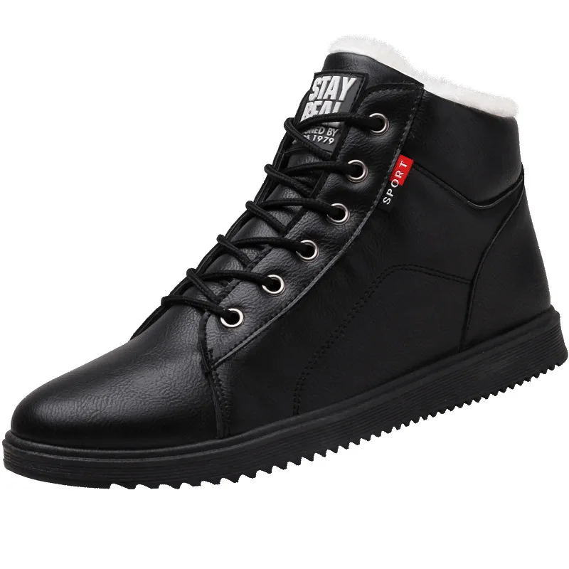 

Ankle Boots Men Black Large Size Winter Boots Men Shoes Warm Fur Snow Boots Men Wear-resistant Adult Male Tennis Men Shoes