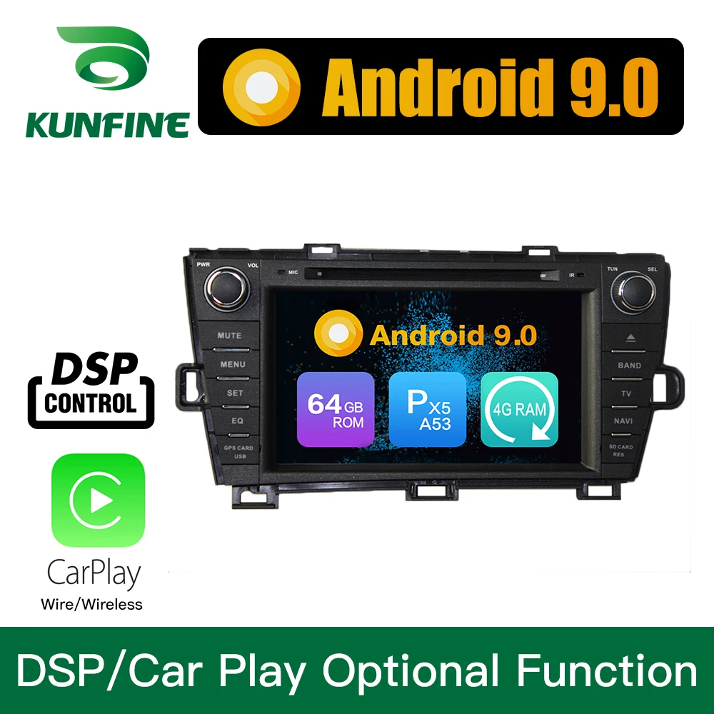 Android 9.0 Octa Core 4GB RAM 64GB Rom Car DVD GPS Multimedia Player Stereo for Toyota PRIUS 2009-2014 right Radio WIFI | Автомобили и