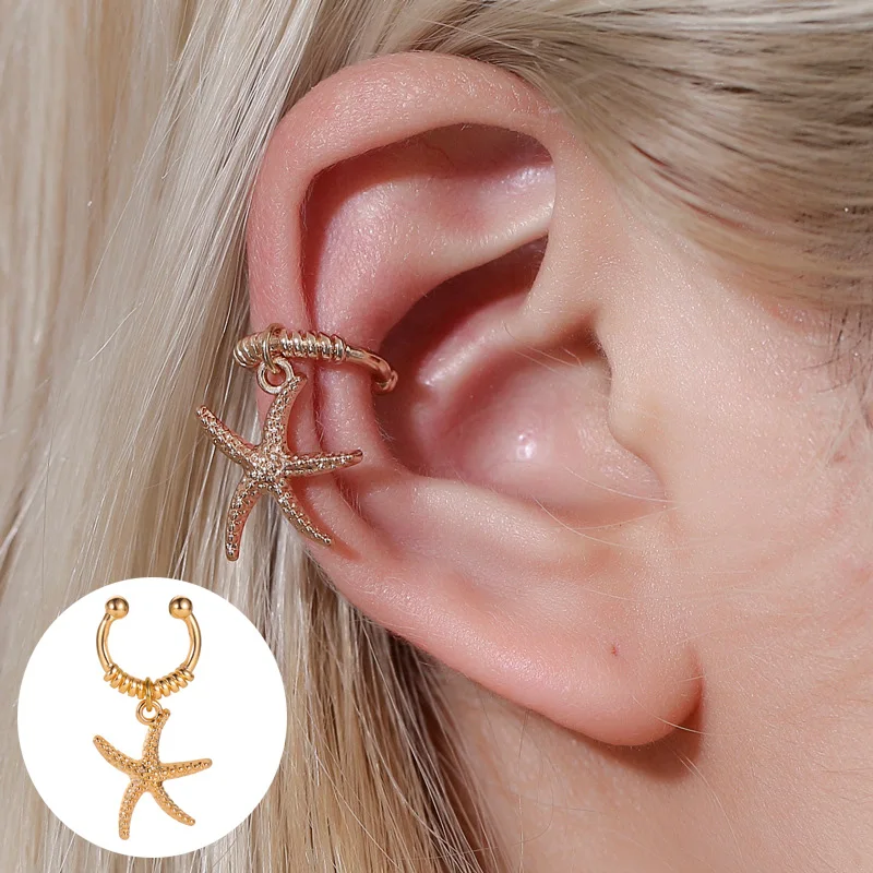 1 шт. простые золотые ушные манжеты для женщин медная подвеска в виде морской