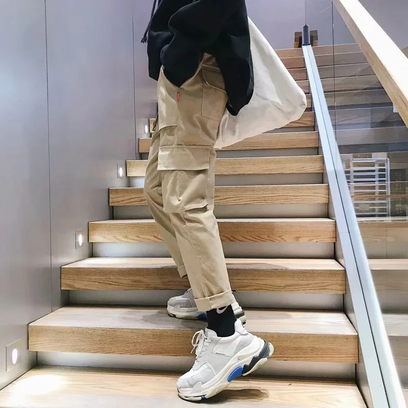 Гранж стиль ретро черный хаки армейские зеленого цвета для мужчин военные брюки