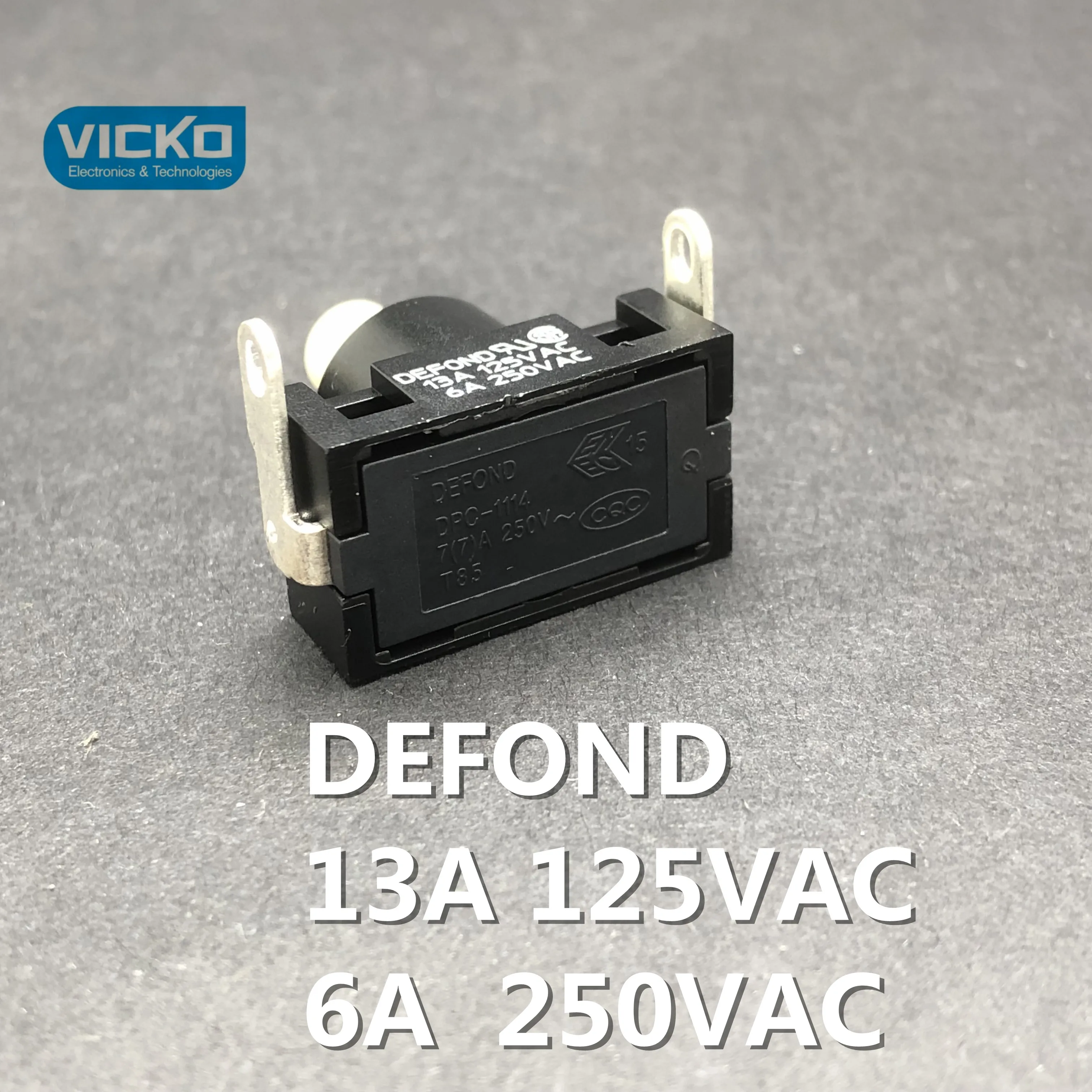 Выключатель питания импорт DEFOND 13A 125VAC 6A 250VAC 2 фута 2pin кнопки самоблокирующийся