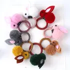 Новинка, милые резинки для волос с животными в стиле кролика для детей, девочек, войлочный трехмерный плюшевый кролик с ушами, повязка на голову, аксессуары для волос