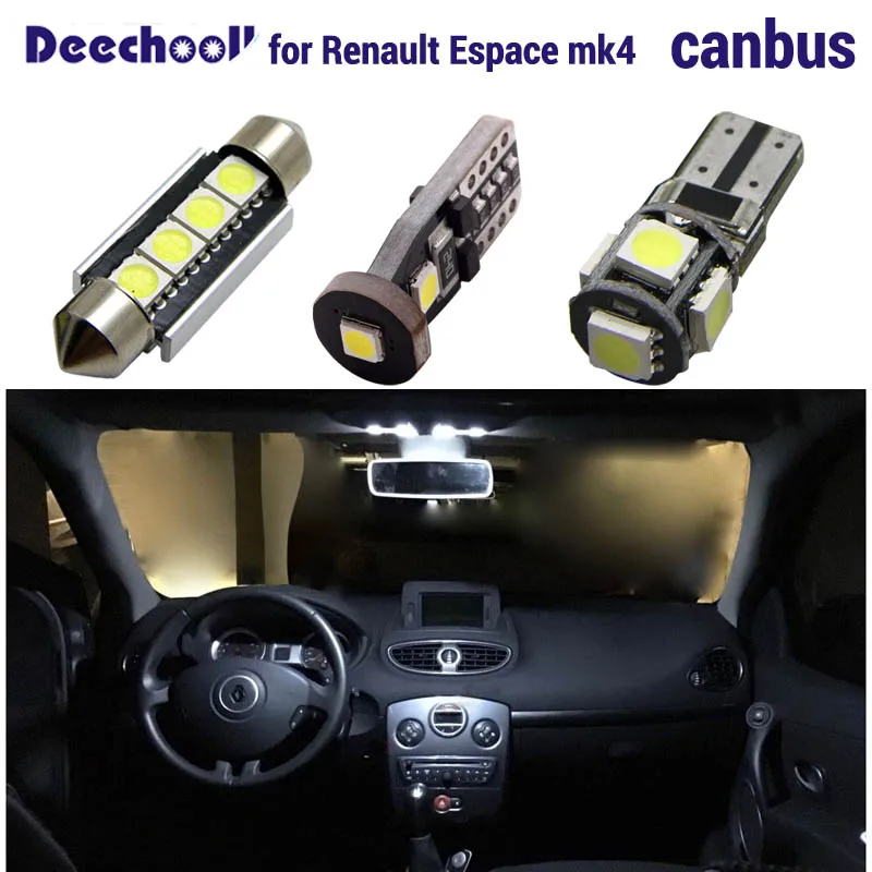 Светодиодные лампы для Renault 24 шт. Espace 4 IV mk4 2006 2014 без ошибок подсветка номерного