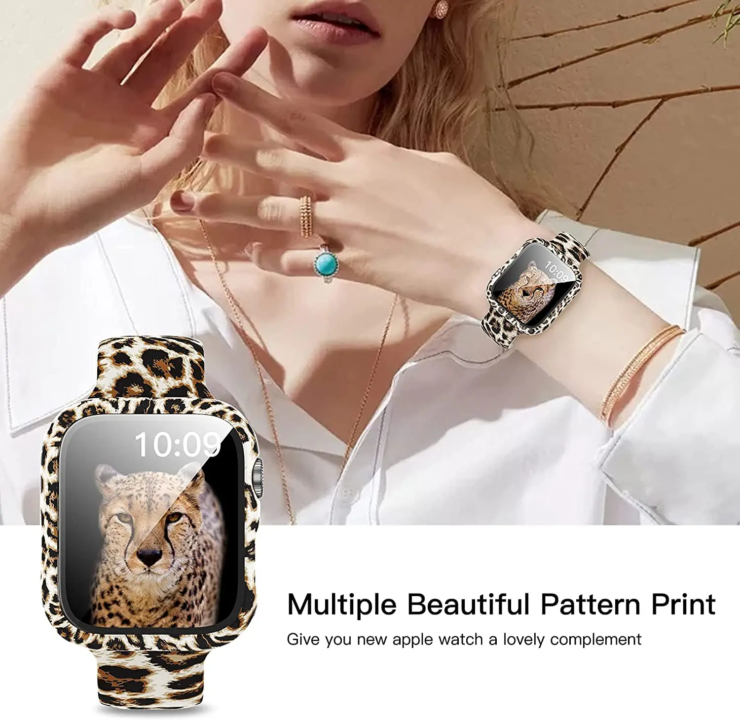 For Apple Watch Band 44mm 40mm 38mm 42mm With Ultra-Thin Glass Screen Protector Case ,for iWatch Series 6 5 4 3 2 Se Accessories