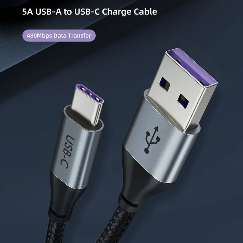 Кабель зарядный CABLETIME USB Type C с поддержкой быстрой зарядки 5 А|Кабели для мобильных