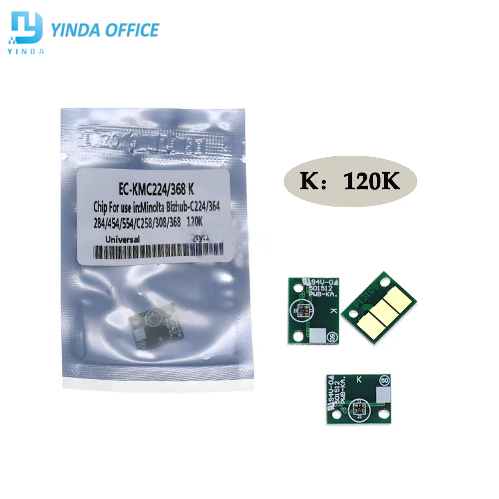 4 шт. DR512 C224 барабан чипы для Konica Minolta Bizhub C364 C284 C454 C554 C7822 C7828 Фотобарабан картридж