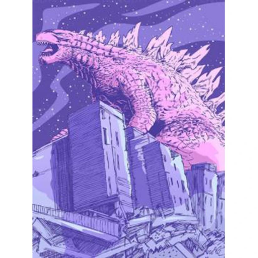 Настенное искусство домашний декор фиолетовый мир улица Hd печать Модульная