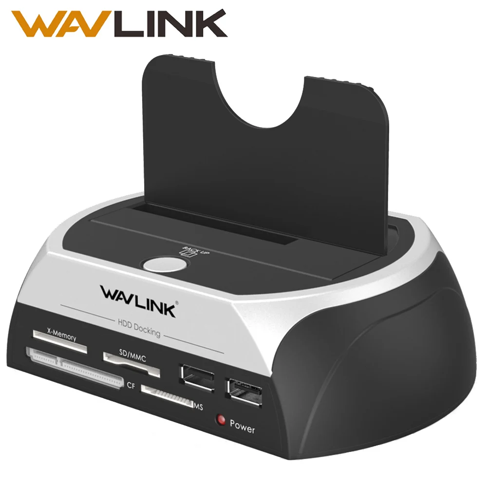 Wavlink USAP док-станция для HDD 2," /3,5" SSD SATA внешний жесткий диск основание корпуса коробка 8 ТБ док USB2.0 Hub Card Reader