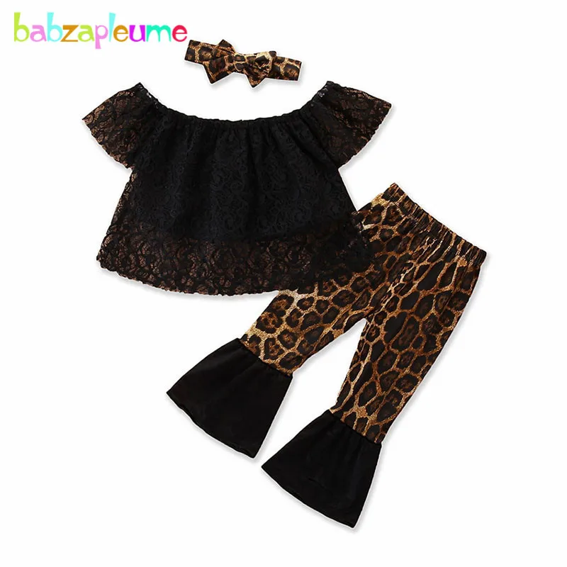

3Piece/1-6Years/Summer Toddler Girls Clothes Fashion Print Lace Short Sleeve Baby T-shirt+Loose Pants Kids Clothing Set BC1482-1