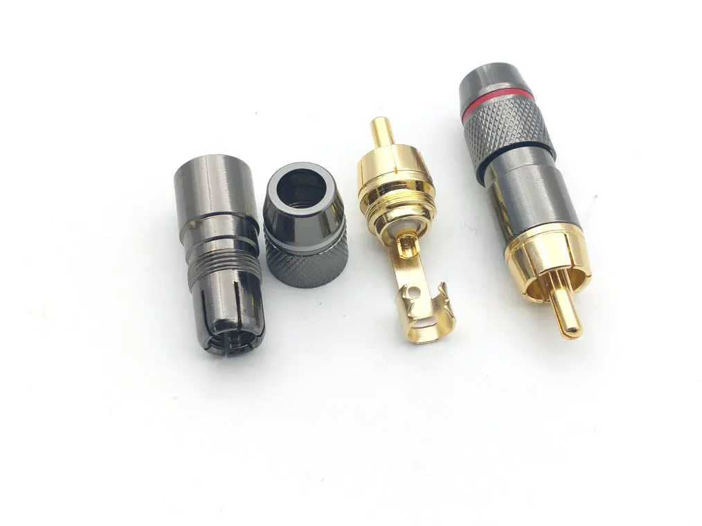 2PCS Copper RCA Plug Gold Plated Audio Video Adapter | Обустройство дома