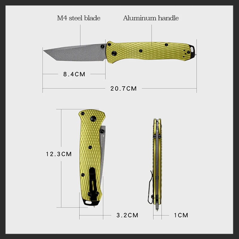 

NEW Half toothTactical Folding Knife M4 Blade Aluminum Handle Gift knife outdoor hunting camping pocket fruit knives EDC Tools