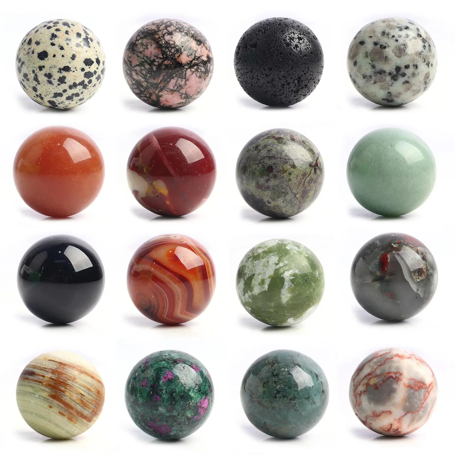 

Wholesale 10pcs Natural Crystal 30mm Sphere Healing Reiki Gemstone Round Meditation Fengshui Globe Collection Massage Home Decor