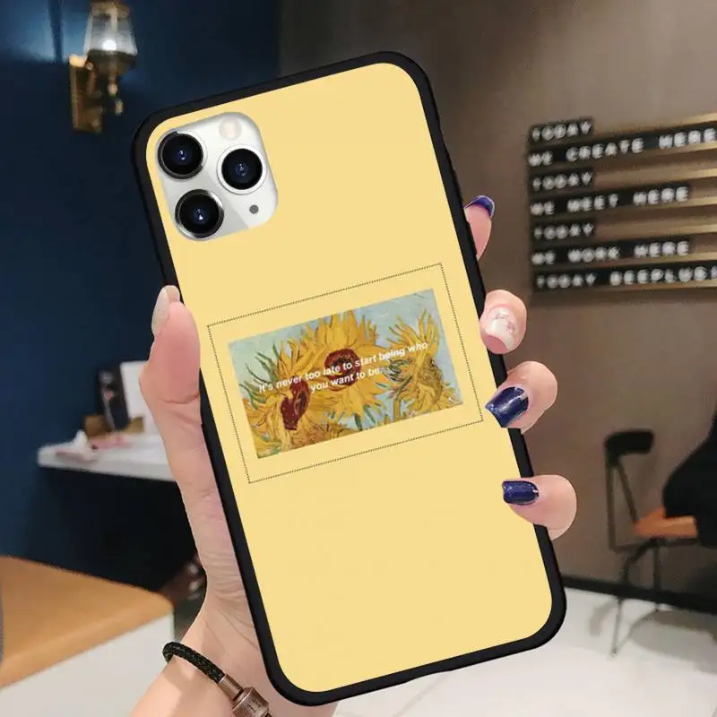 

Yellow flower Small daisy sunflowe Phone Case for iPhone 11 12 pro XS MAX 8 7 6 6S Plus X 5S SE 2020 XR mini Funda