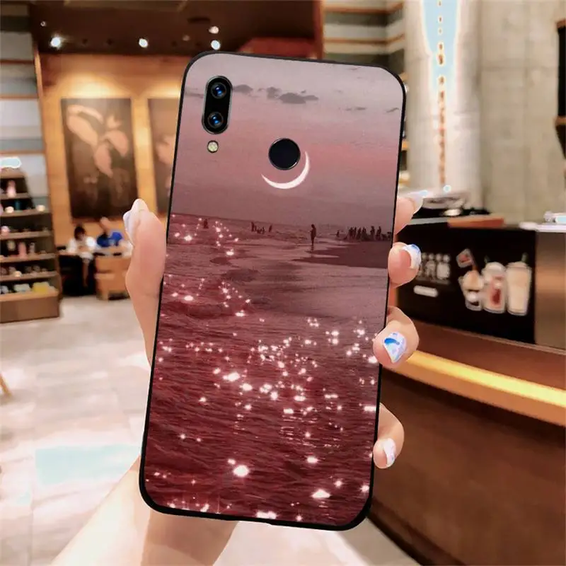 

Pink beach backgrounds fashion Phone Case For Xiaomi Redmi note 7 8 9 t k30 max3 9 s 10 pro lite