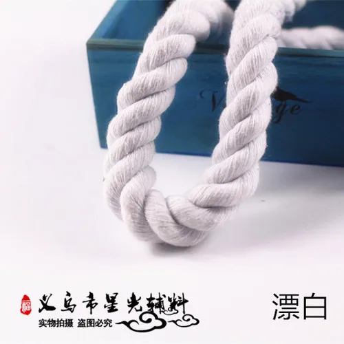 20 мм ручной diy эксципиенты три нити цветной толстая веревка, скручивающая веревка галстук дерево Веревка чистый хлопчатобумажный декор дизайн толстая веревка - Цвет: white