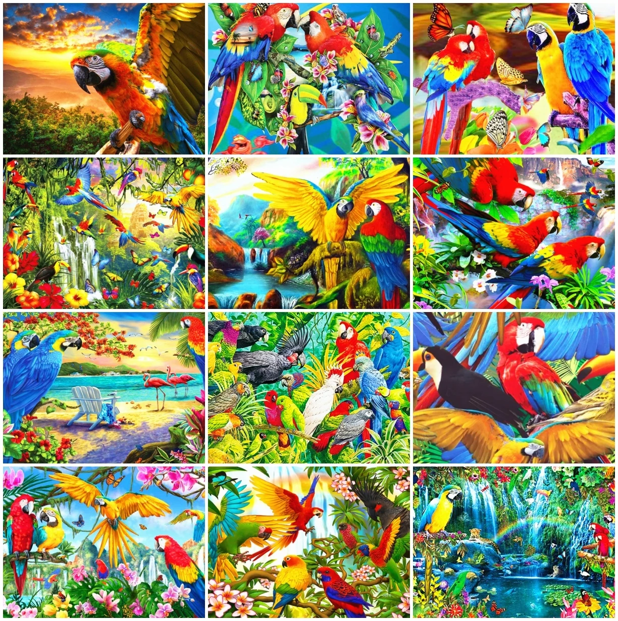 

AZQSD алмазная живопись попугай Вышивка крестом полная квадратная Картинка из страз Алмазная Вышивка Животных Мозаика Декор для дома