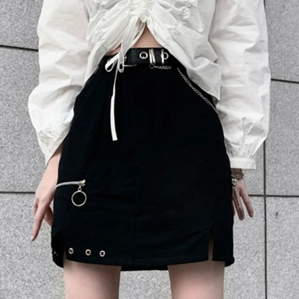 

Бархатная юбка на молнии с разрезом по бокам Dark Icon, винтажная черная юбка-трапеция в стиле Харадзюку для девушек и женщин