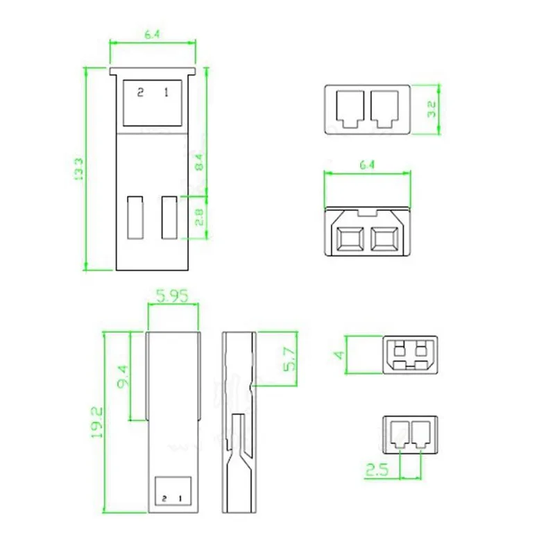 50 компл лот jst 2p разъем штекерны