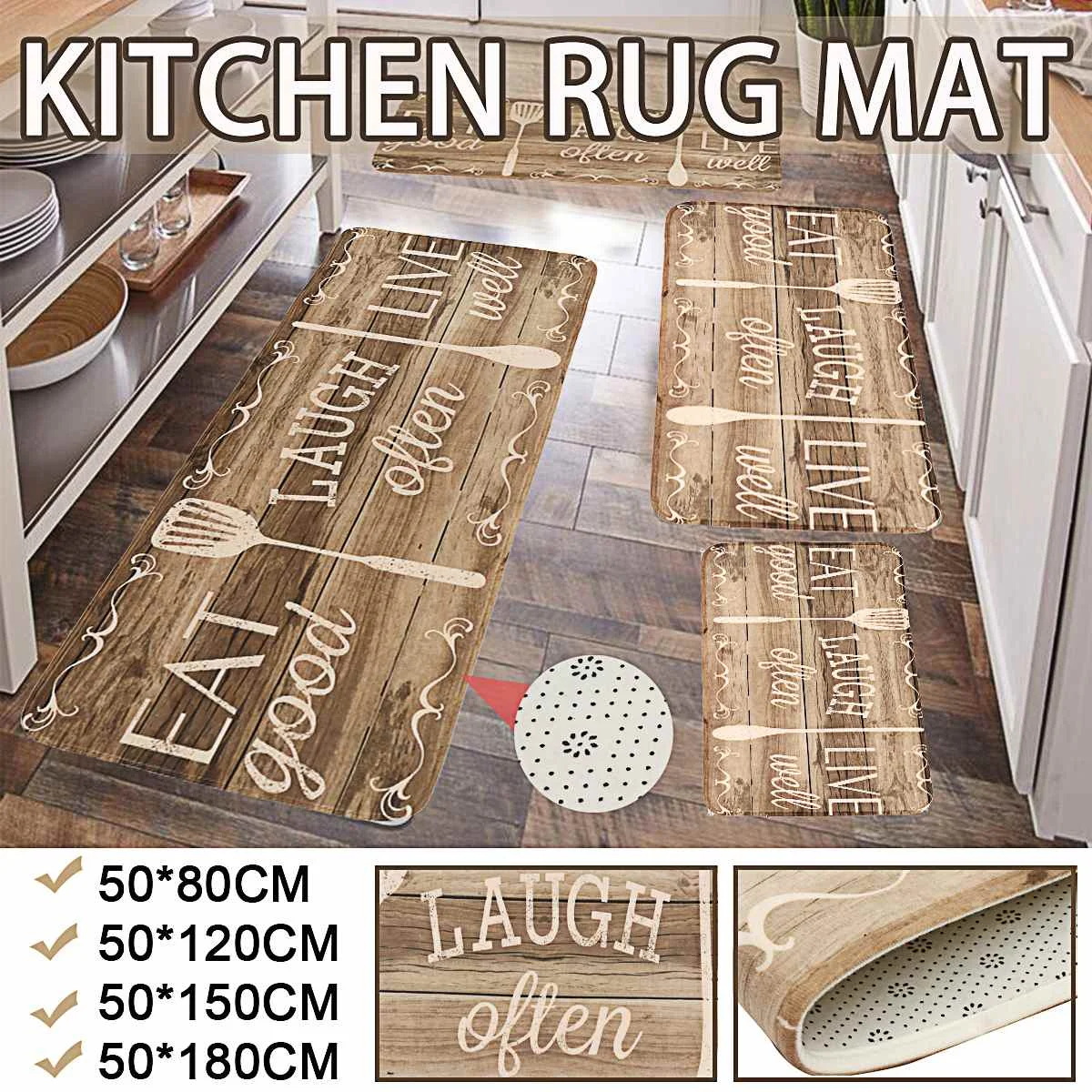 

19.6 x 70 IN Kitchen Mat Cheaper Anti-slip Modern Area Rugs Living Room Balcony Bathroom Printed Carpet Doormat Hallway Bath Mat