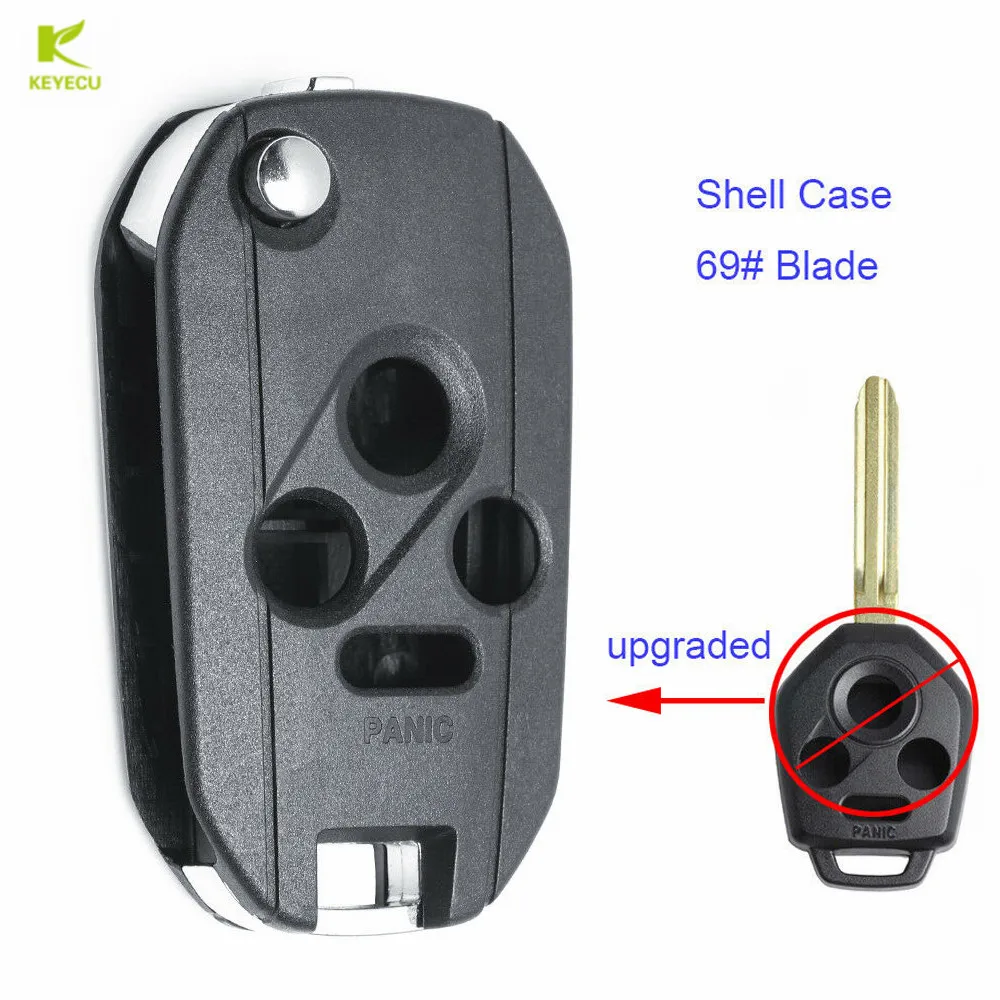 KEYECU UNCUT 3 + 1 кнопочный модифицированный складной дистанционный ключ чехол для Subaru