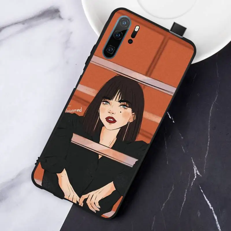

Kawaii Japanese Anime illustration Girl Phone Cases For Huawei honor Mate P 10 20 30 40 Pro 10i 9 10 20 8 x Lite