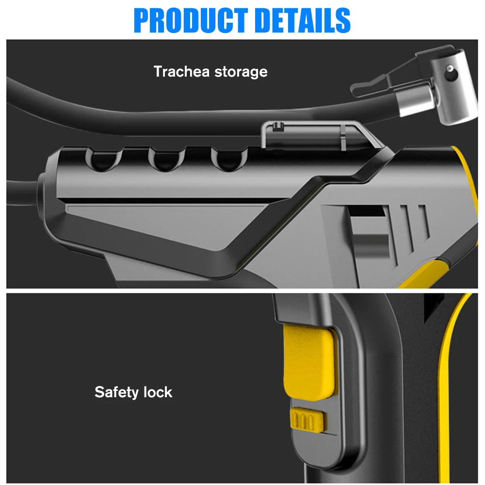 Online Compresor De Aire Inalámbrico Para Coche Recargable, Inflador De Neumáticos De Mano, Bomba De Aire Portátil De 120W, Bomba Inflable Digital Para Bola De Coche