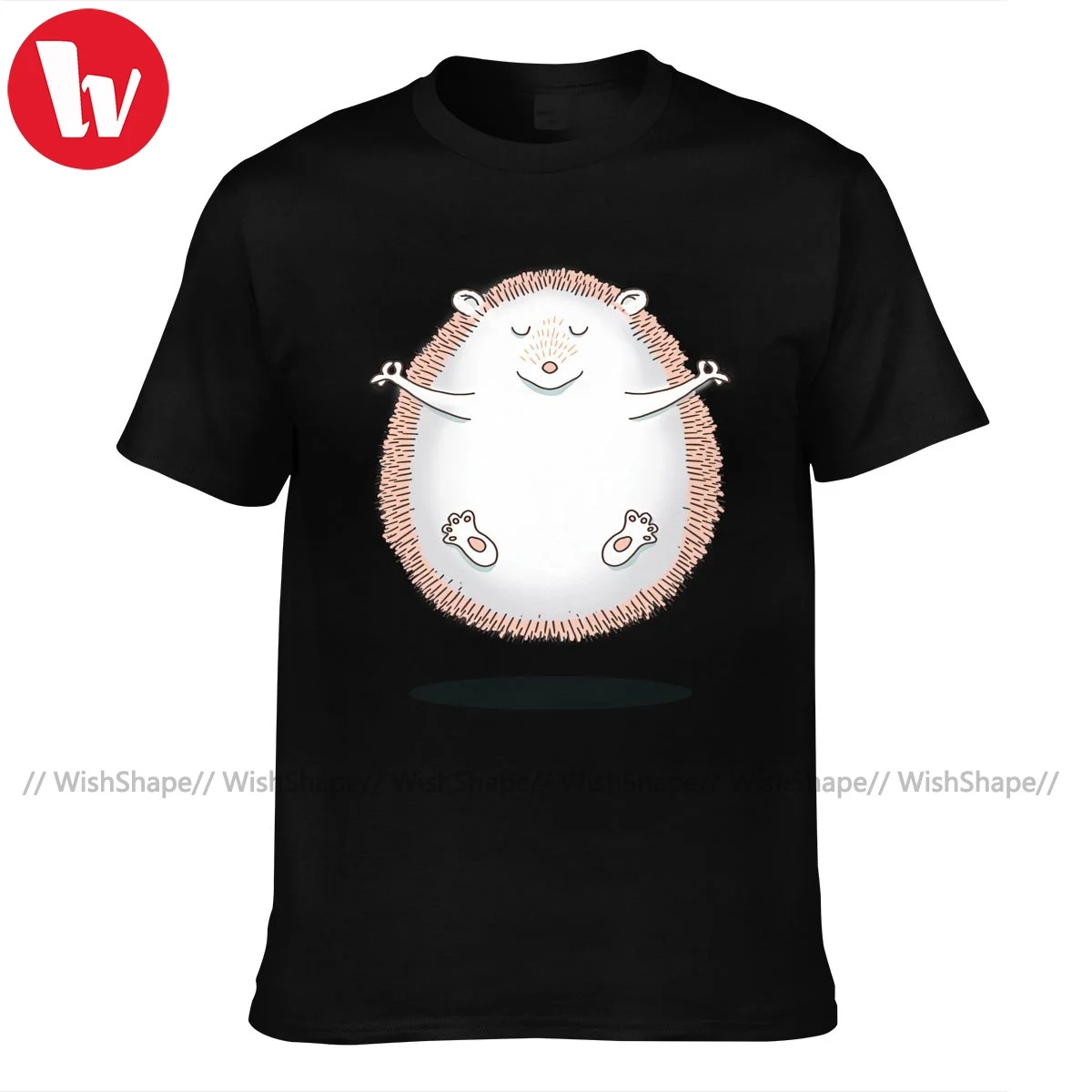 

Футболка с изображением ежика, Мужская футболка из 100% хлопка с рисунком, базовая футболка с короткими рукавами, большие размеры