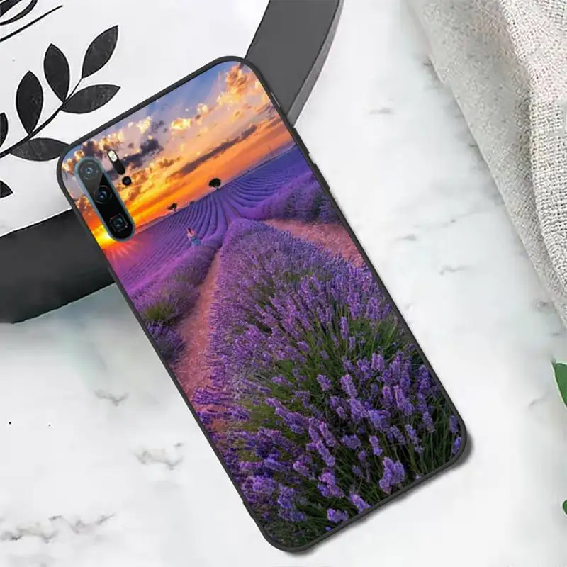 

Romantic simple lavender Purple flowers Phone Case For Huawei honor Mate P 10 20 30 40 i 9 8 pro x Lite smart 2019 nova 5t