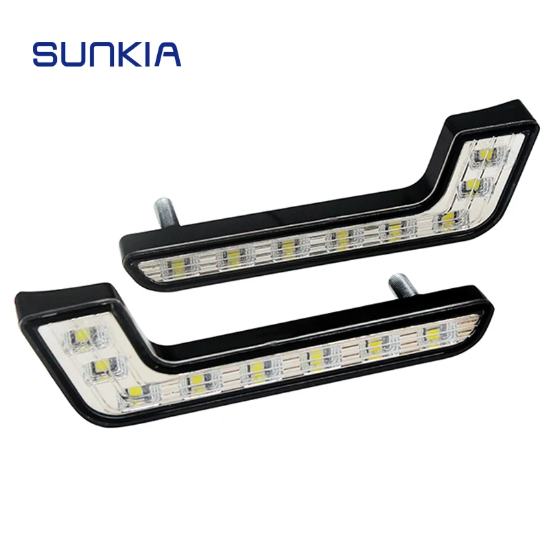 SUNKIA 2 шт./компл. Авто L-тип DRL супер яркая лампа с функцией вкл/выкл противотуманные