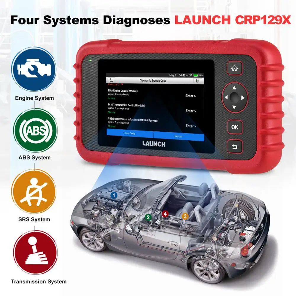 Диагностический сканер LAUNCH X431 CRP129X OBD2 Автомобильный OBDII прибор для диагностики