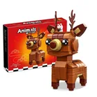 2021 г., городское животное, корова, крупный рог, лось, пантера, тигр, панда, жираф, Лев, кирпичи для строительства, игрушки для детей, подарок