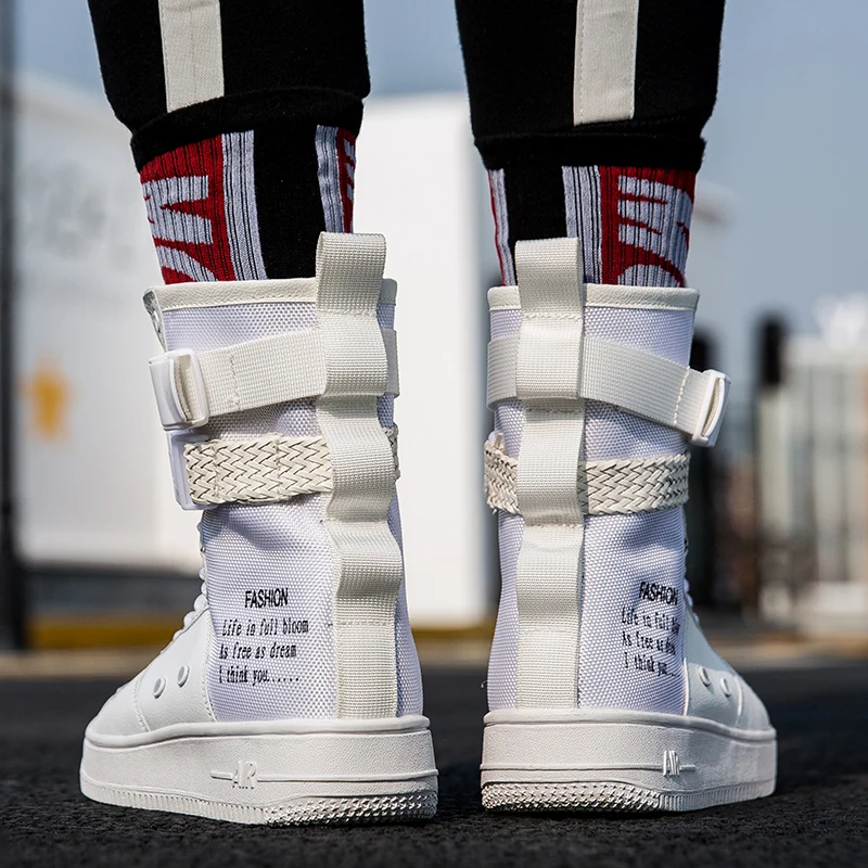 Новинка кроссовки на платформе с высоким берцем мужские уличные ботинки