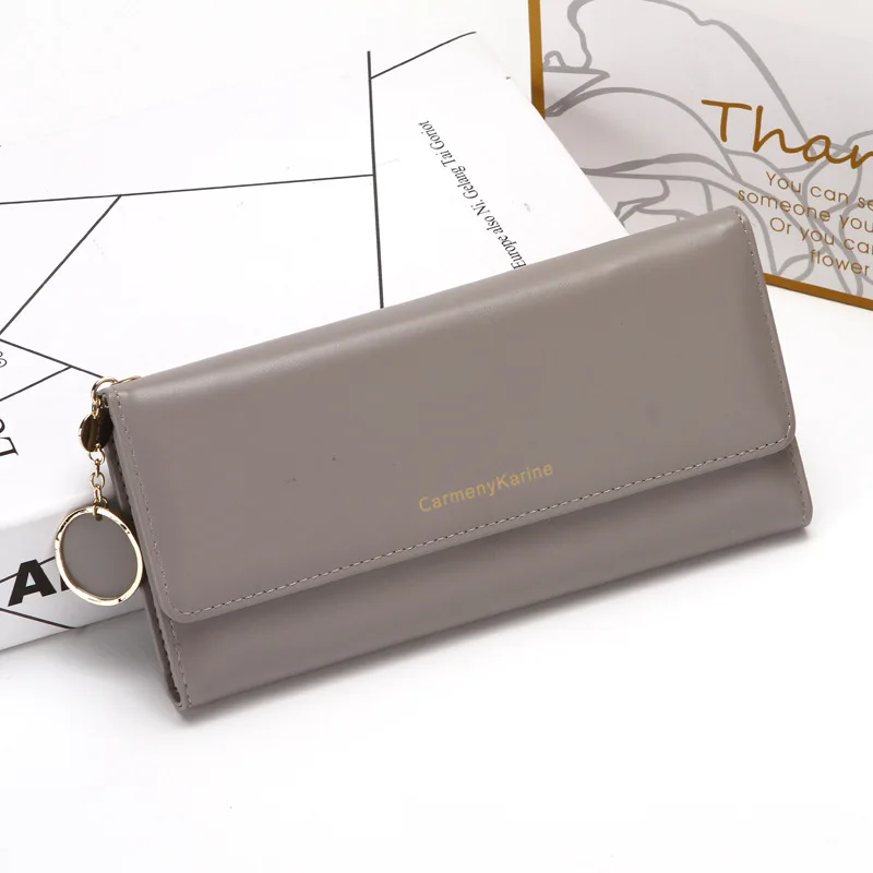 1light gray Новые модные женские кошельки, длинный стильный многофункциональный кошелек, кошелек из искусственной кожи, женский клатч, держатель для карт - Цвет: 1light gray