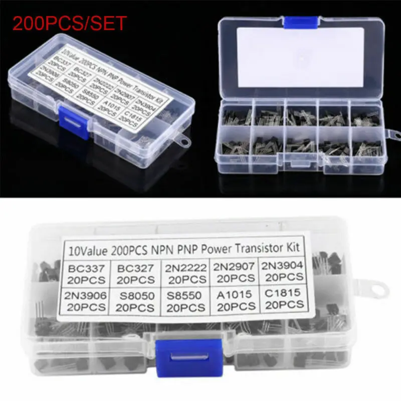 Триодный транзистор IC BC337 BC327 2N2222 2N2907 2N3904 2N3906 S8050 S8550 A1015 C1815 200 шт. |