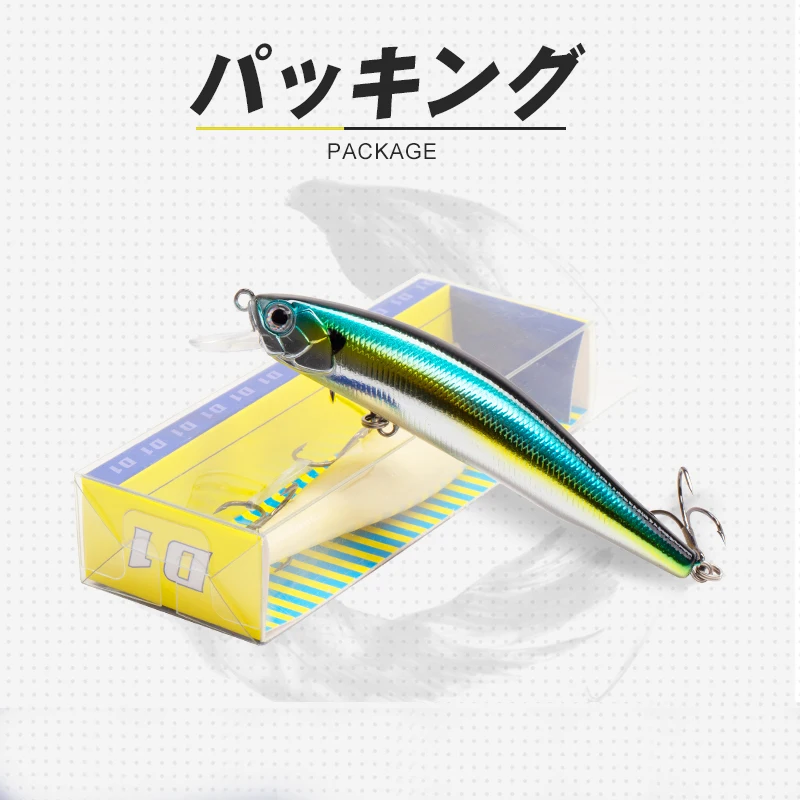 

D1 Minnow Fishing Lure 95mm 12.5g Floating Wobbler Rolling Jerkbait Natural color Lures Bass Pike Fishing Tackle