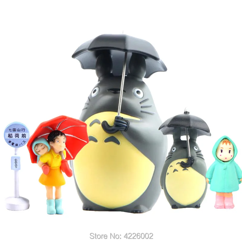 Экшн фигурки из ПВХ Studio Ghibli Totoro Мультяшные Аниме миниатюрный набор модель