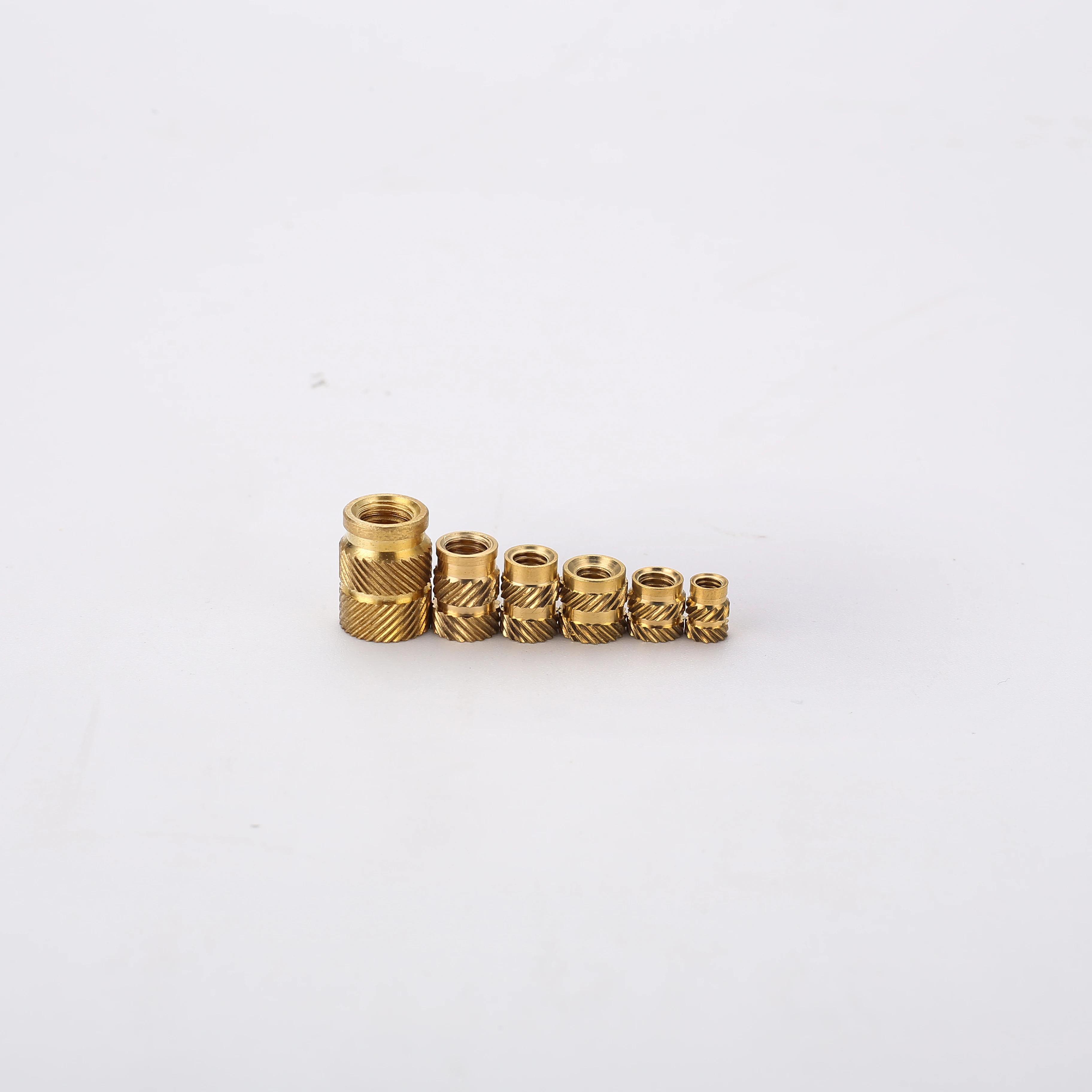 

Brass Hot Melt Insert Nuts Heating Molding Copper Thread Inserts Nut SL-type Double Twill Knurled Injection Brass Nut M3 200Pcs