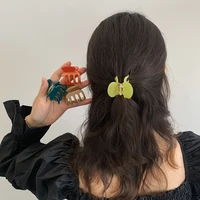sweet small mini hair claws clip for women colorful transparent barrette acrylic geometric hairpin acetate hair accessories