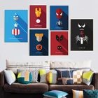 Картина на холсте с изображением супергероев из аниме Марвел плакат Мстителей, принт для стен, подарки для мальчиков, декор для гостиной