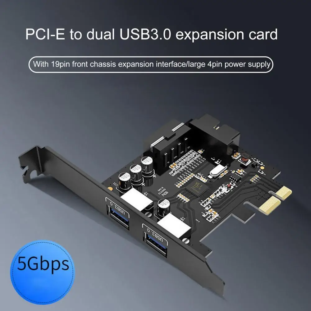 

PVU3-2O2I Плата расширения USB3.0, высокоскоростной адаптер передачи данных, 20-контактный блок питания, карта расширения PCI-E для Windows XP/Vista/7/8/8/
