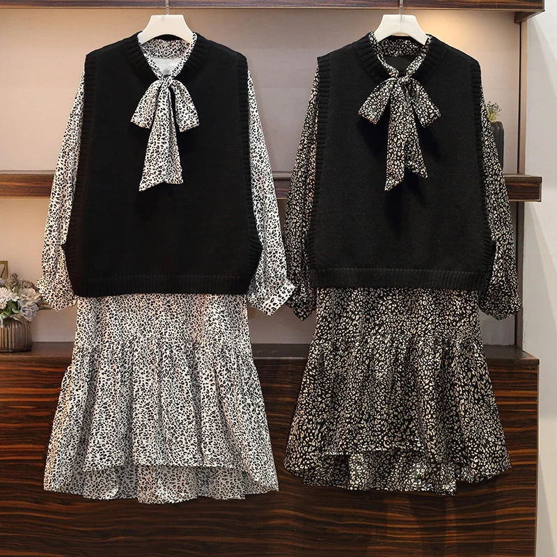 Осенний костюм новая Корейская версия большого размера толстый Mm плотный и