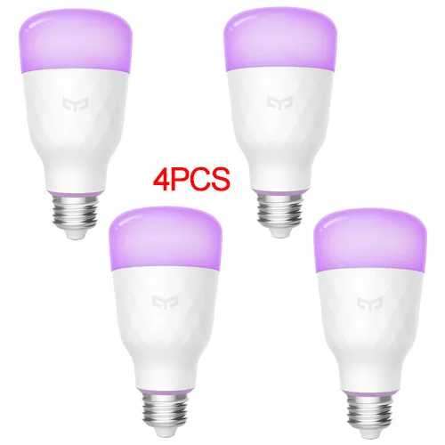 4pcs Colorful Bulb Умный светодиодный светильник Xiao mi Yeelight, цветная лампа 800 люменов, 10 Вт, E27, лимонная умная лампа для mi Home App, белая, RGB опция - Цвет: 4pcs Colorful Bulb