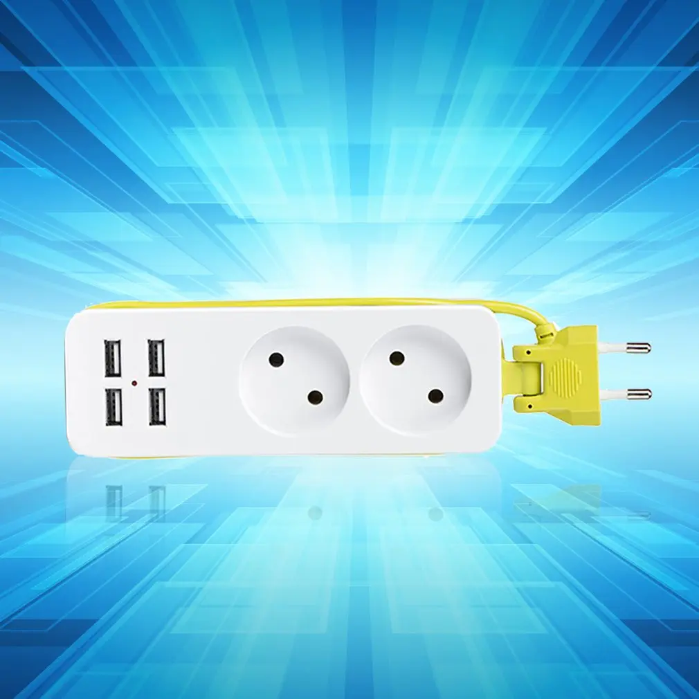 Компактный размер дорожная полоса питания портативная удлинитель розетка с 4 USB