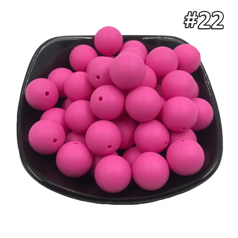 Silicone teether 22 20 шт. Силиконовая Круглая Бусина 12 мм Экологичное Сенсорное ожерелье-прорезыватель для кормления пищи аксессуары DIY Ювелирные изделия Детский Прорезыватель игрушка - Цвет: Silicone teether 22
