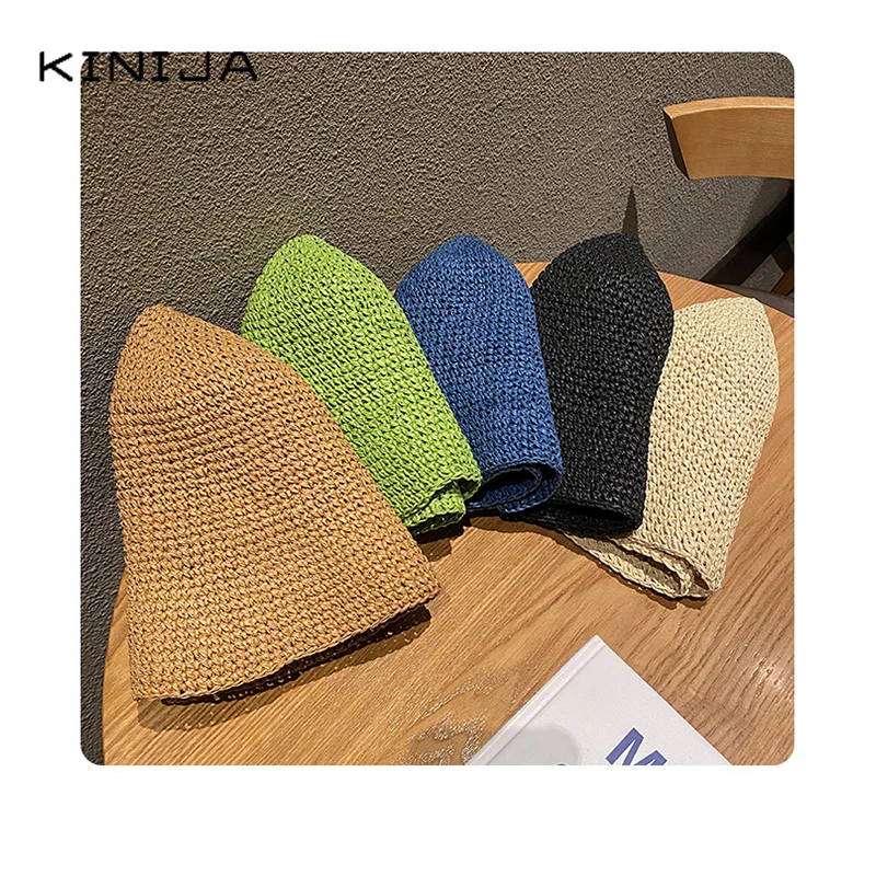 Панама женская Соломенная с козырьком модная пляжная от солнца корейский стиль