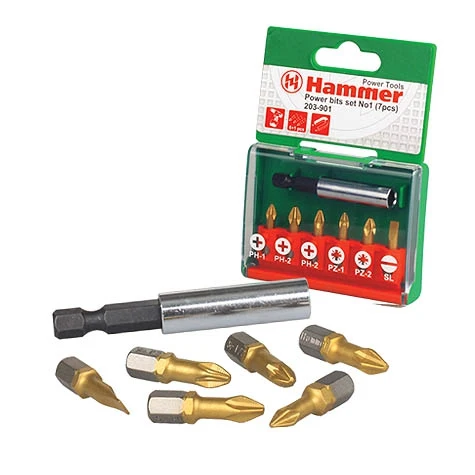 Набор бит Hammer Flex 203-901 PB набор No1 Ph/Pz/Sl 7шт. | Инструменты