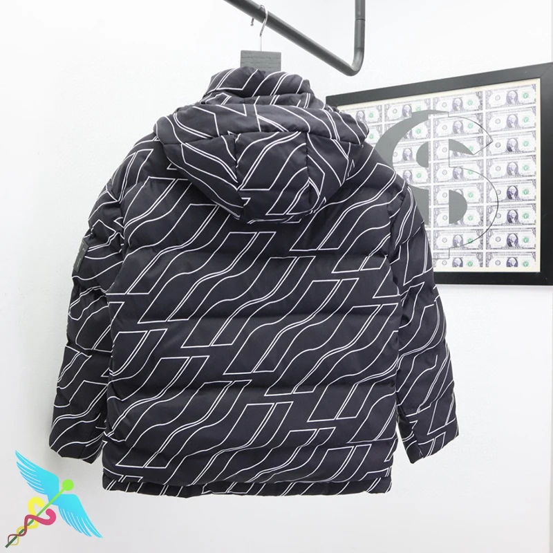 

WELLDONE Jackets Coats Men Women Winter New Classic Element Printing Warm Down Jacket Korean Fashion Zip Up Hoodie Clothes