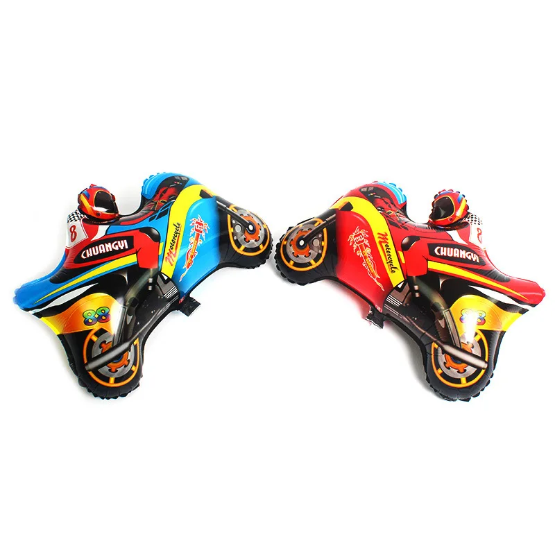 

2021 New Cartoon Shape Helmet Motorcycle Aluminum Film Air Balloon Children's Party Party Toy Balloon Self-Sealing Balloon