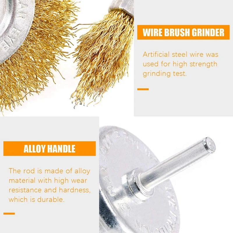

SHGO HOT-8Pcs Steel Twist Knot Wire Wheel Brush Set for Drill Crimped Cup with 1/4-inch Shank for Rust Removal