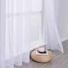 2 шт., современные тюлевые шторы с кольцами для гостиной, спальни, однотонные прозрачные вуаль, занавески для кухни, окна, домашние декоративные